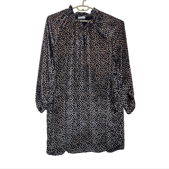 Eloquii Dresses & Skirts - Eloquii Elements Long Sleeve Flocked Shift Dress 18/20 Burnout Polkadot